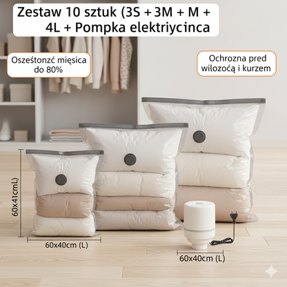 Zestaw Worków Próżniowych z Pompą Elektryczną